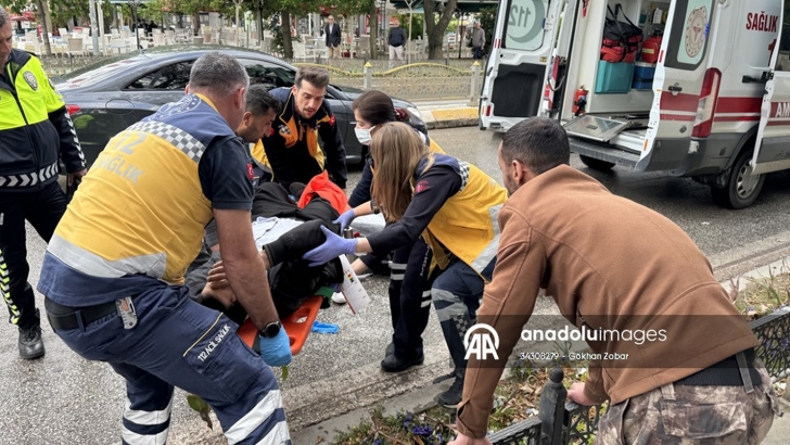 Edirne'de yayaya çarpıp devrilen motosikletin sürücüsü ve yaya yaralandı  | KIRKLARELİ